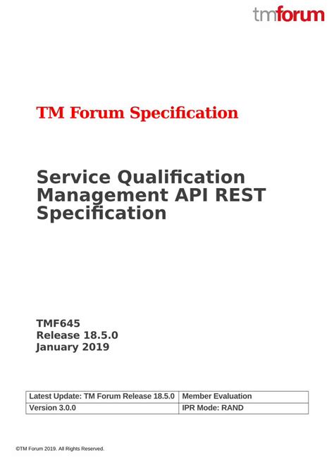 tmf645|TMF645 Service Qualification API REST Specification R18.0.0.